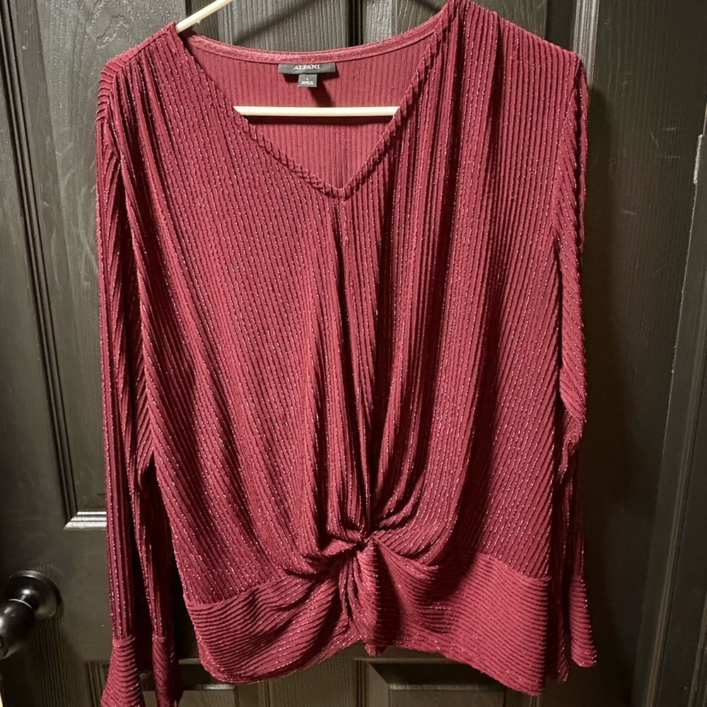 Alfani Burgundy Women's Blouse